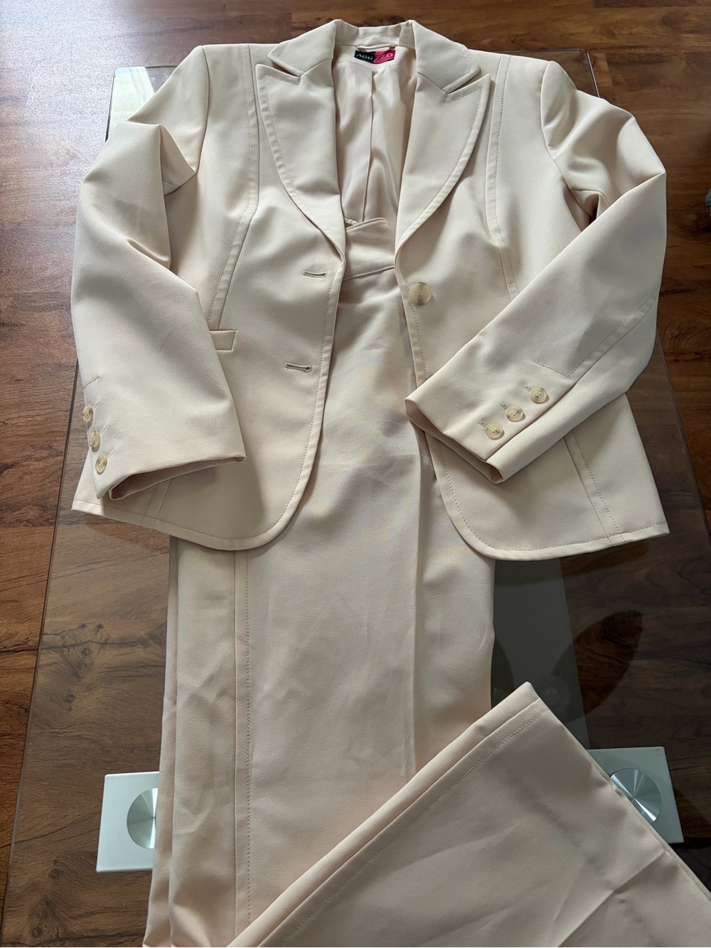 Classic Cream Women's Suit Jacket and Pants Set